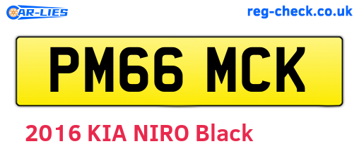 PM66MCK are the vehicle registration plates.