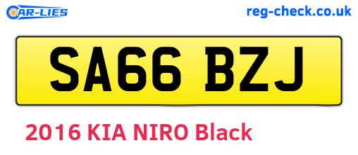 SA66BZJ are the vehicle registration plates.