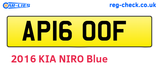 AP16OOF are the vehicle registration plates.