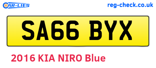SA66BYX are the vehicle registration plates.