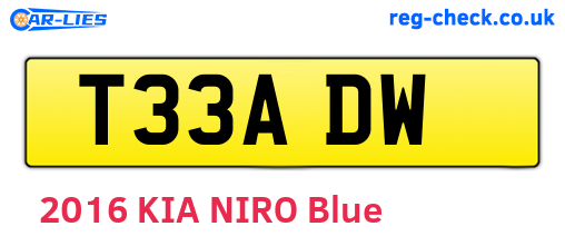 T33ADW are the vehicle registration plates.