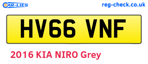 HV66VNF are the vehicle registration plates.