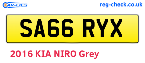 SA66RYX are the vehicle registration plates.