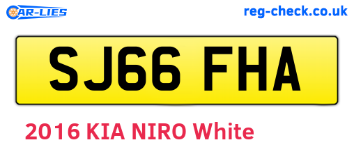 SJ66FHA are the vehicle registration plates.