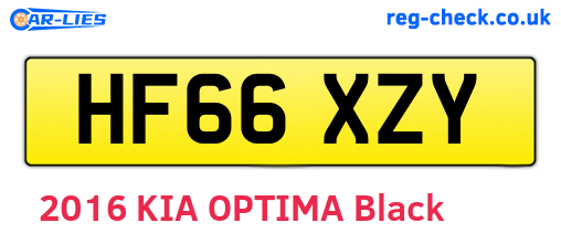 HF66XZY are the vehicle registration plates.