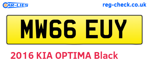 MW66EUY are the vehicle registration plates.