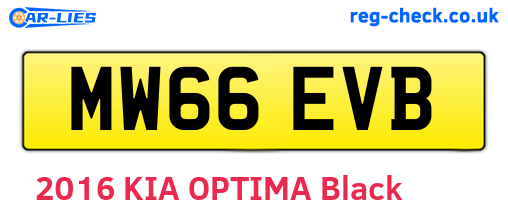 MW66EVB are the vehicle registration plates.
