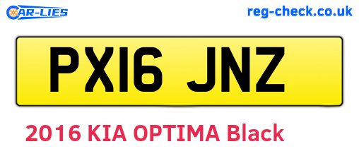 PX16JNZ are the vehicle registration plates.