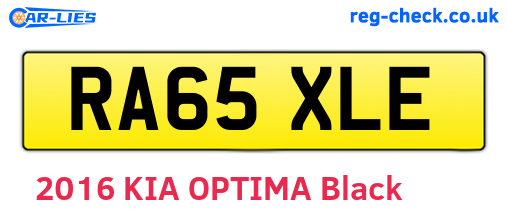 RA65XLE are the vehicle registration plates.