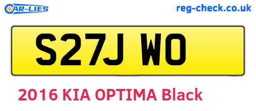 S27JWO are the vehicle registration plates.