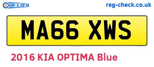 MA66XWS are the vehicle registration plates.