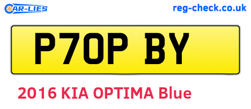 P70PBY are the vehicle registration plates.