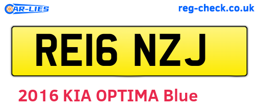 RE16NZJ are the vehicle registration plates.