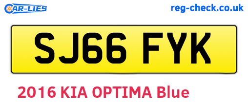SJ66FYK are the vehicle registration plates.