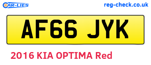 AF66JYK are the vehicle registration plates.