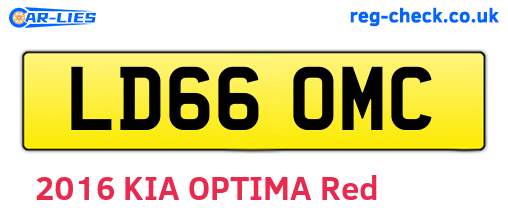 LD66OMC are the vehicle registration plates.