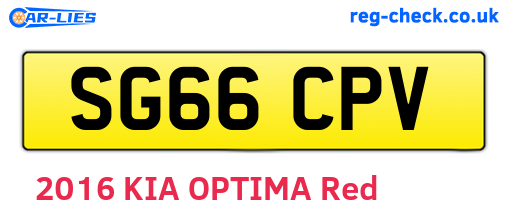 SG66CPV are the vehicle registration plates.