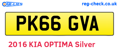 PK66GVA are the vehicle registration plates.