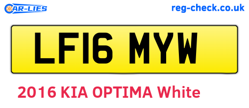 LF16MYW are the vehicle registration plates.