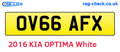OV66AFX are the vehicle registration plates.