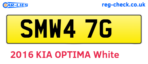 SMW47G are the vehicle registration plates.