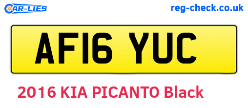 AF16YUC are the vehicle registration plates.