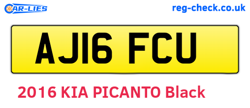 AJ16FCU are the vehicle registration plates.