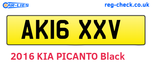 AK16XXV are the vehicle registration plates.