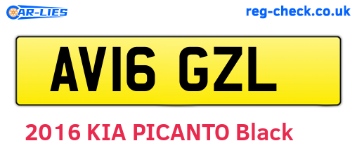 AV16GZL are the vehicle registration plates.