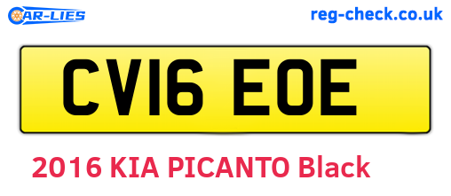 CV16EOE are the vehicle registration plates.