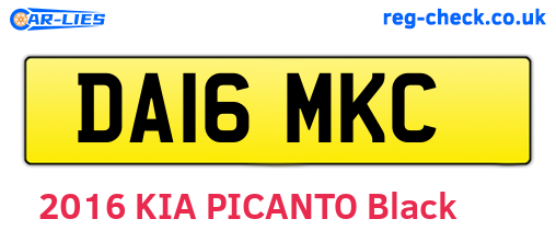 DA16MKC are the vehicle registration plates.