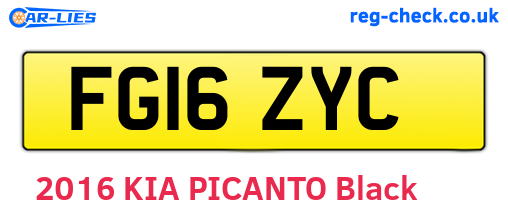 FG16ZYC are the vehicle registration plates.