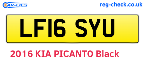 LF16SYU are the vehicle registration plates.