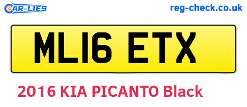 ML16ETX are the vehicle registration plates.