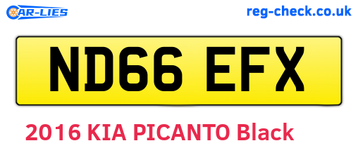 ND66EFX are the vehicle registration plates.