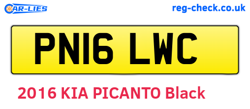 PN16LWC are the vehicle registration plates.