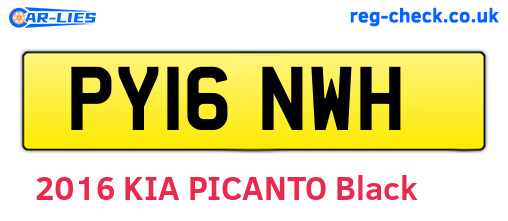 PY16NWH are the vehicle registration plates.