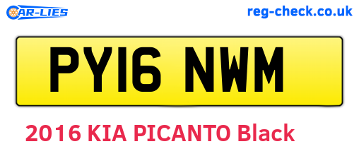 PY16NWM are the vehicle registration plates.