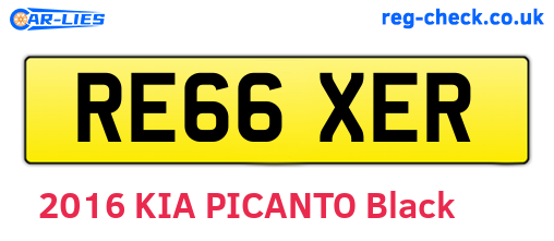 RE66XER are the vehicle registration plates.