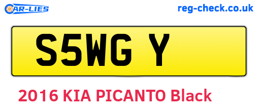 S5WGY are the vehicle registration plates.