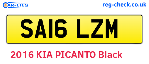 SA16LZM are the vehicle registration plates.