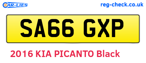 SA66GXP are the vehicle registration plates.