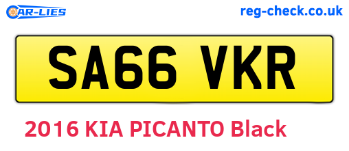 SA66VKR are the vehicle registration plates.