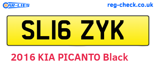 SL16ZYK are the vehicle registration plates.