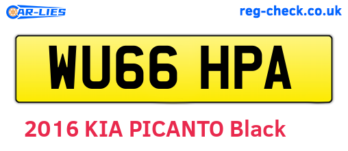 WU66HPA are the vehicle registration plates.