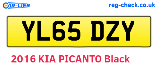 YL65DZY are the vehicle registration plates.