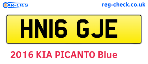 HN16GJE are the vehicle registration plates.