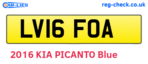 LV16FOA are the vehicle registration plates.