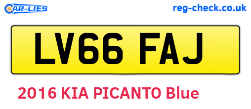 LV66FAJ are the vehicle registration plates.