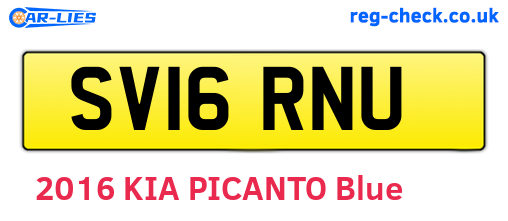SV16RNU are the vehicle registration plates.